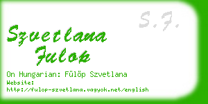 szvetlana fulop business card